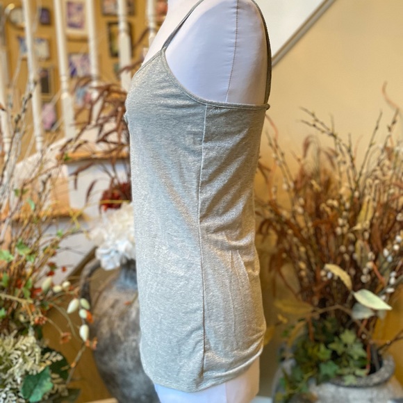 White House Black Market Medium Silver Sparkle Camisole Tank Shell - Picture 2 of 5